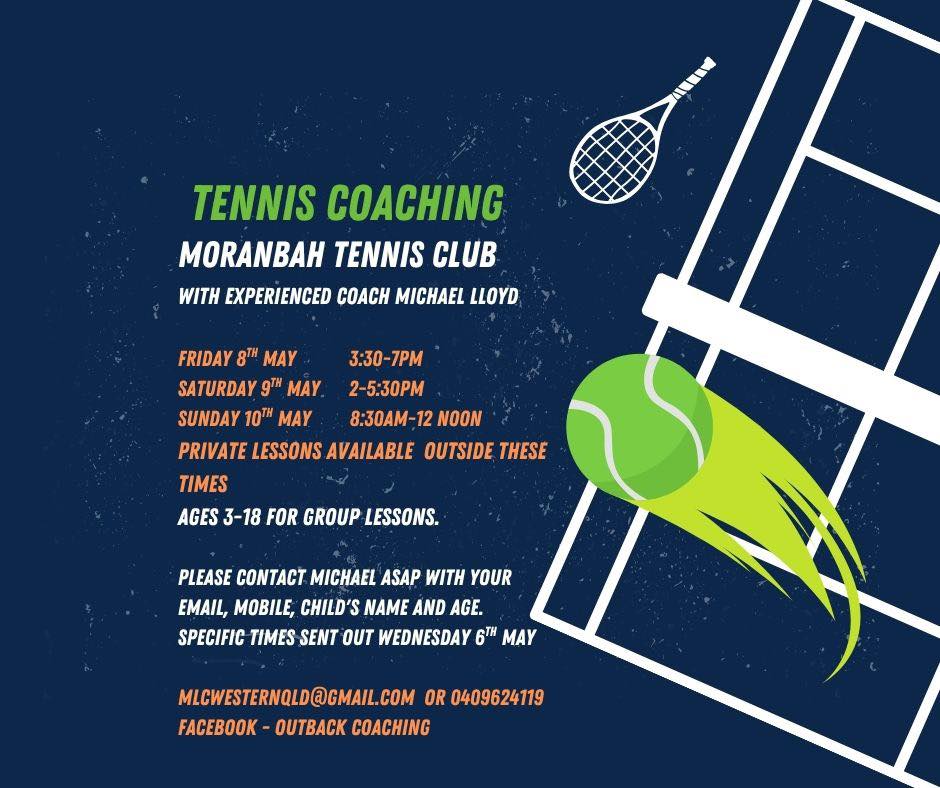 8 9 10 May Tennis coaching